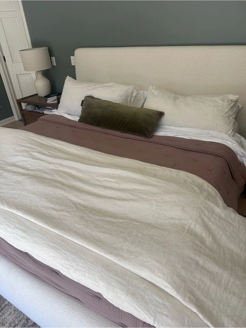 Quince Quilted Bedspread in Dusty Mauve
